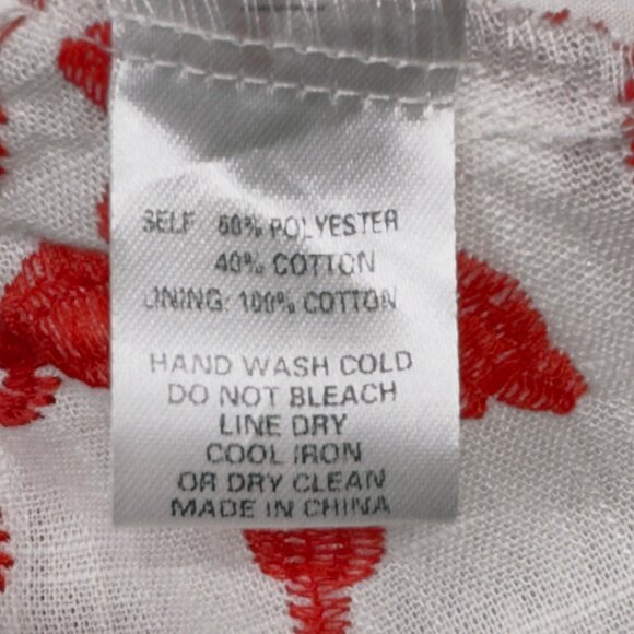 SKYLAR ROSE Women’s Top Cotton Linen Look Floral Embroidered Peplum Waist Size M - Picture 10 of 11